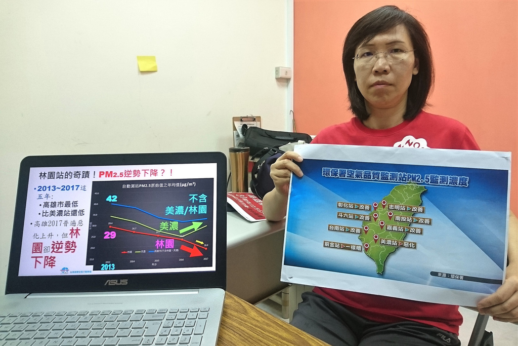 2017空品監測報告出爐,王敏玲批評高雄空品未見改善。攝影:李育琴